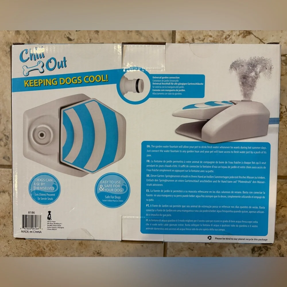 🎾Chill Out Garden Water Fountain for Dogs - White and Green